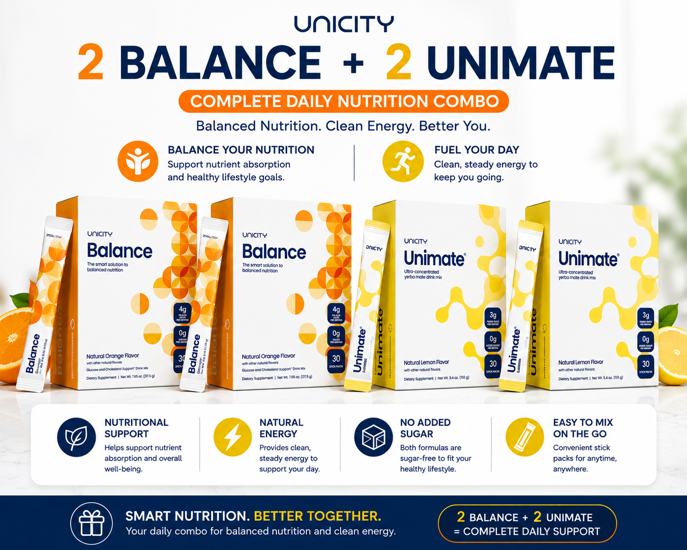 Unicity Balance & Unimate Complete Wellness Bundle — 2 + 2 Pack