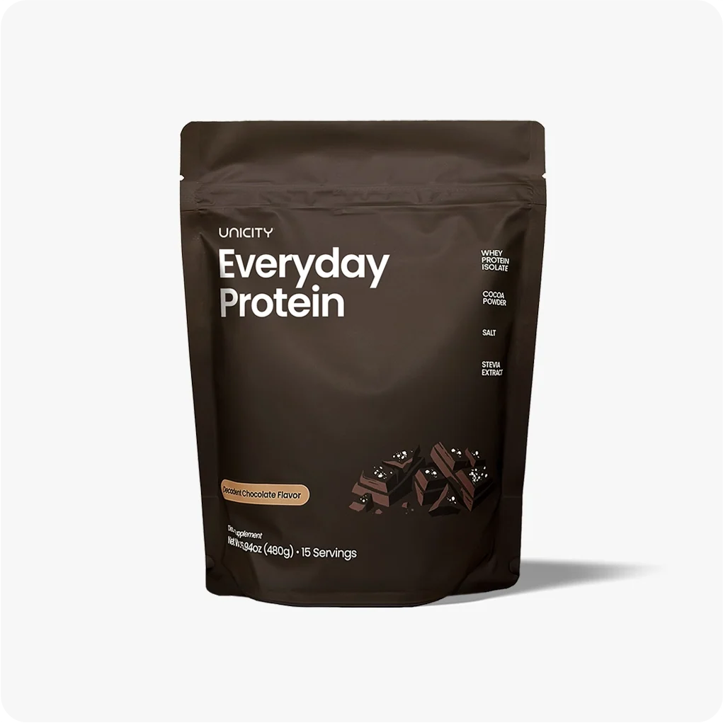Everyday Protein Four clean ingredients. 20 grams of fast-absorbing whey isolate