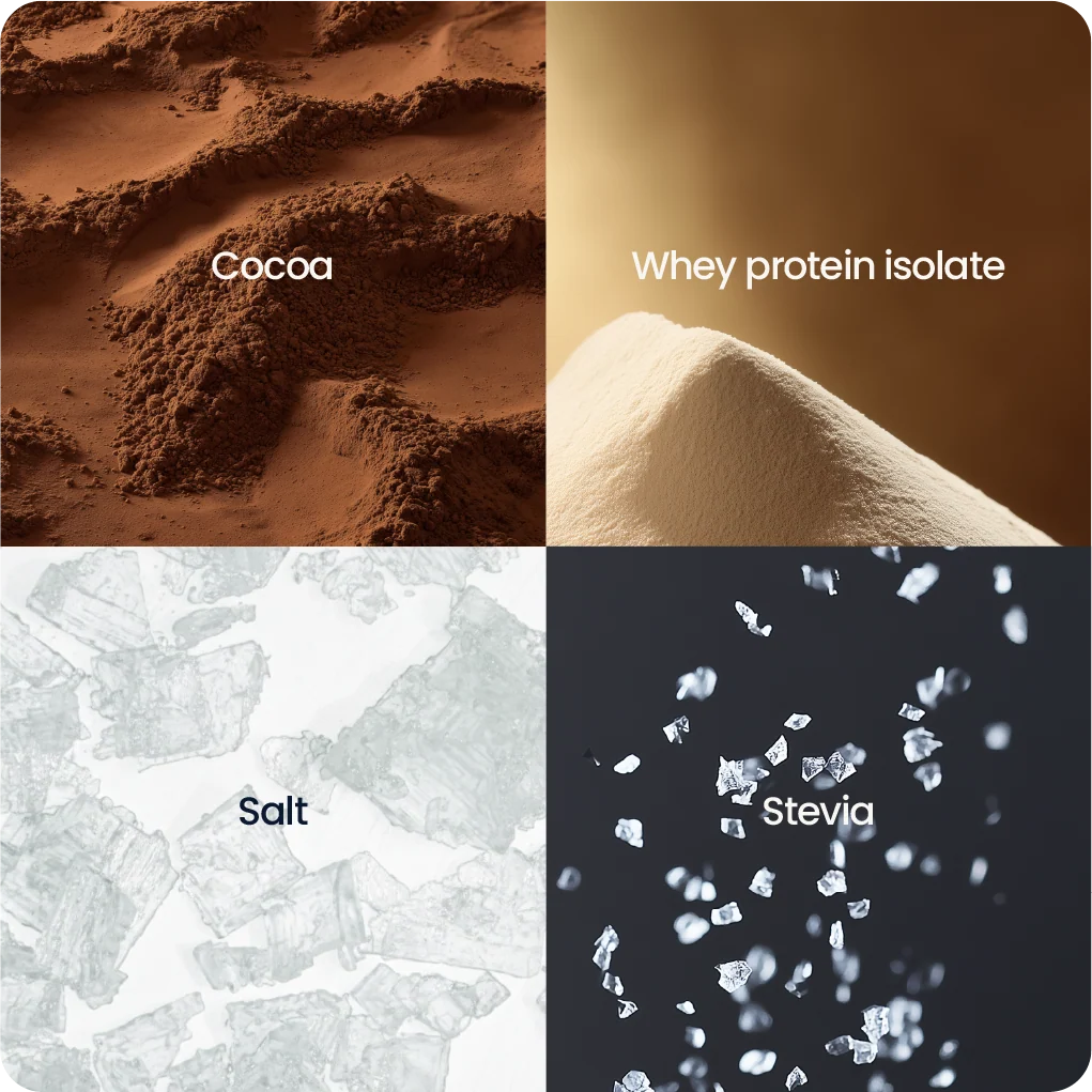 Everyday Protein Four clean ingredients. 20 grams of fast-absorbing whey isolate