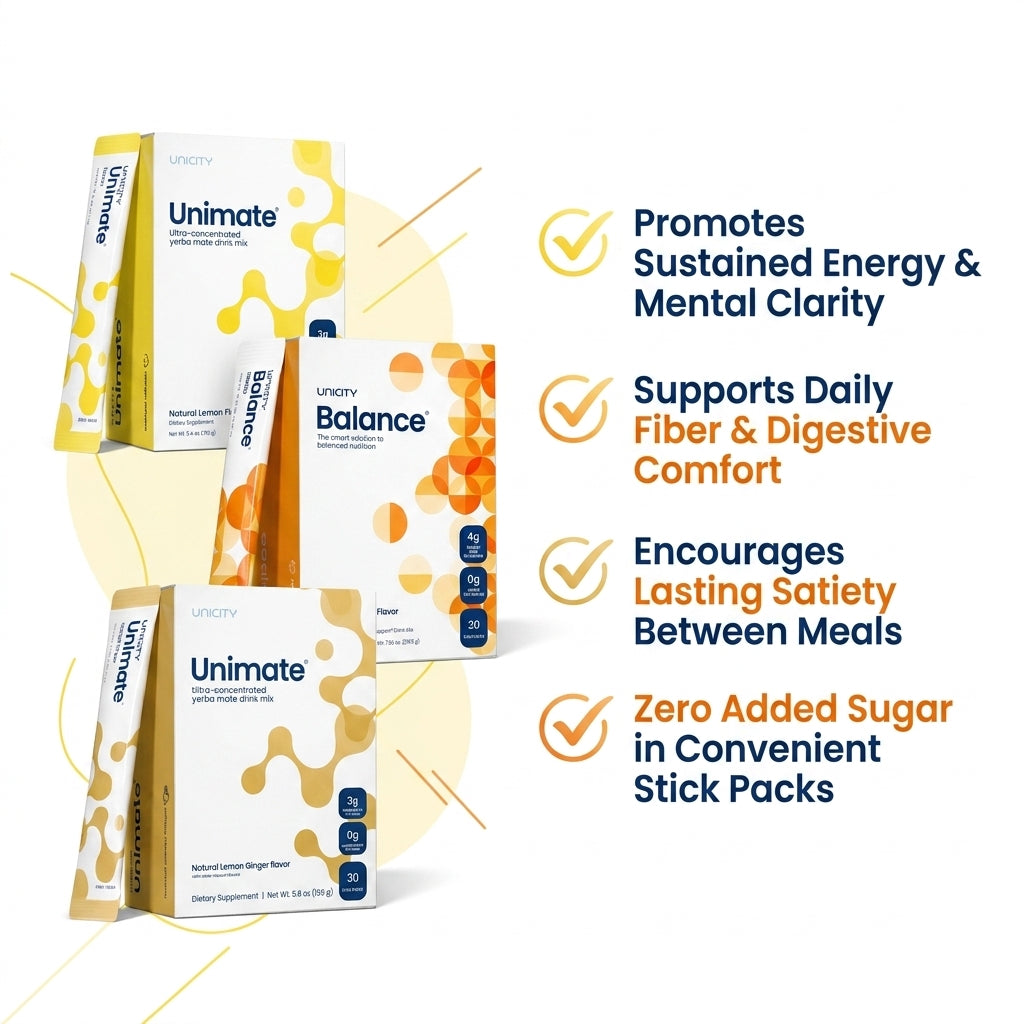 Complete Daily Vitality Trio – Unimate Lemon, Balance Orange & Unimate Lemon Ginger (3-Pack Wellness System)
