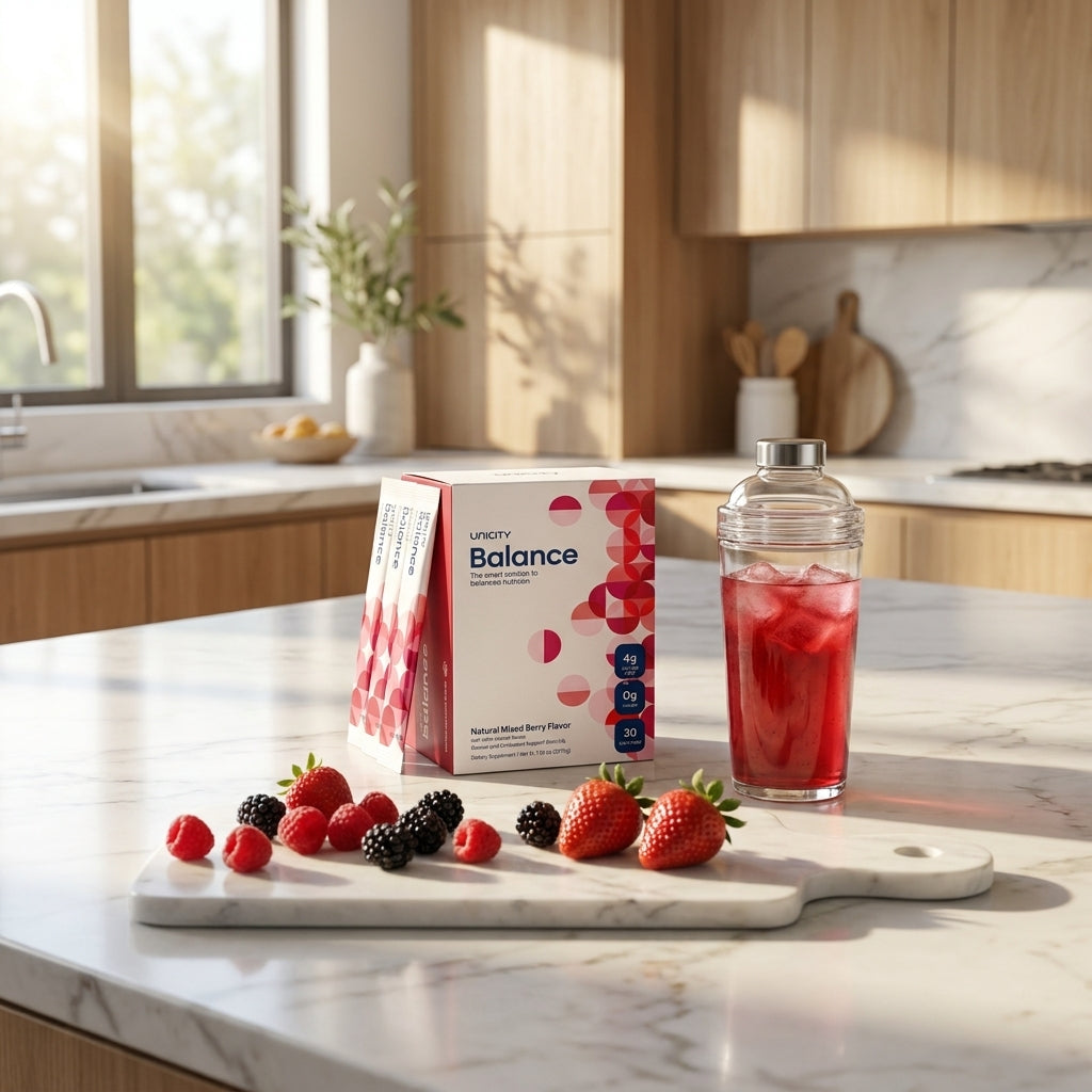 Balance Daily Fiber Drink Mix – Natural Mixed Berry (10-Box Bulk Supply / 300 Stick Packs)+2Tumblers gift