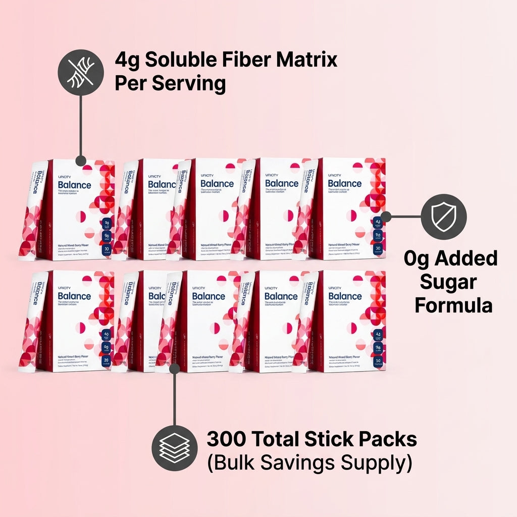 Balance Daily Fiber Drink Mix – Natural Mixed Berry (10-Box Bulk Supply / 300 Stick Packs)+2Tumblers gift