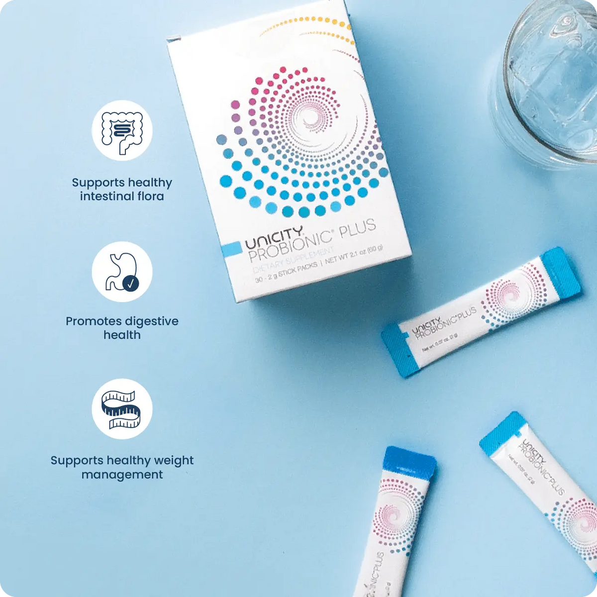 Unicity Probionic Plus contains 11 probiotic strains to colonize the gut. Support a healthy, diverse microbiome with Probionic Plus!